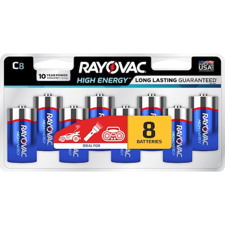 Rayovac Alkaln Battery C Rayo 8Pk 814-8LK